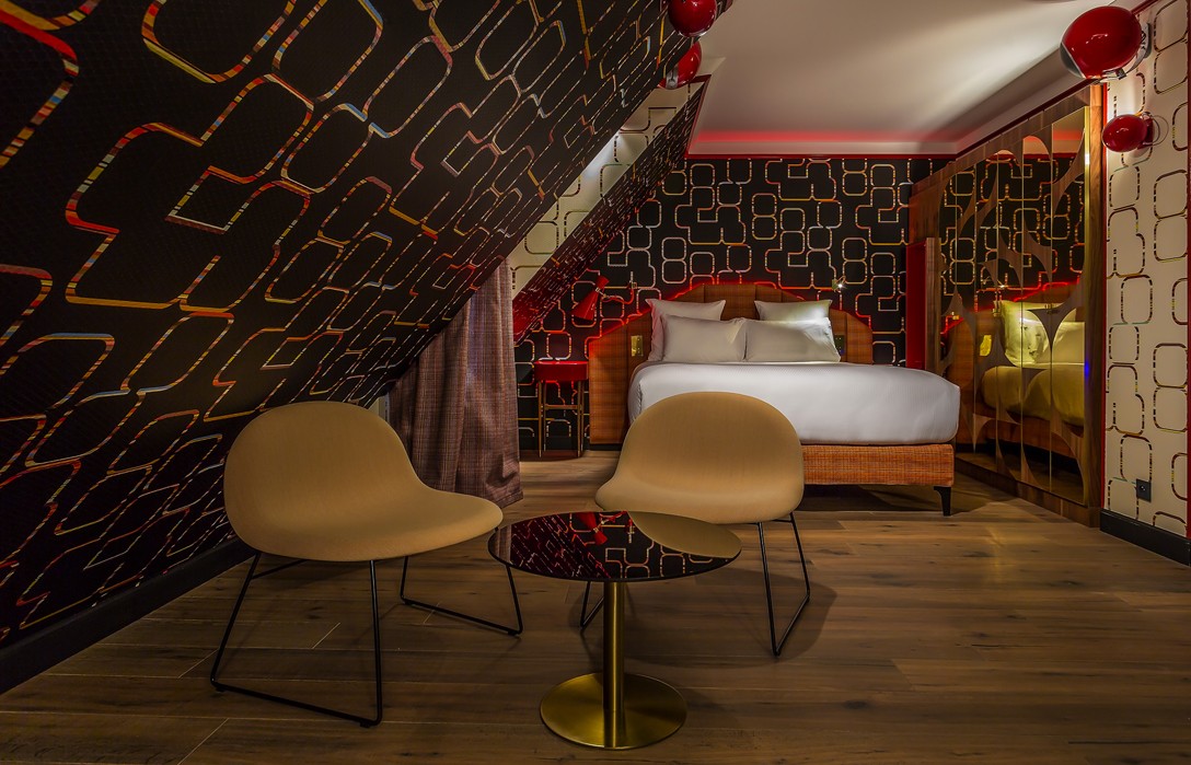 The Grooviest Hotel in Paris Features Unique Lamps From DelightFULL | If you're a true lover of Soul or Jazz Music you truly need to visit the unique, elegant and chic Idol Hotel in the beautiful Parisian streets. #parisdesign #idolhotel #parisdesigners #hoteldesign