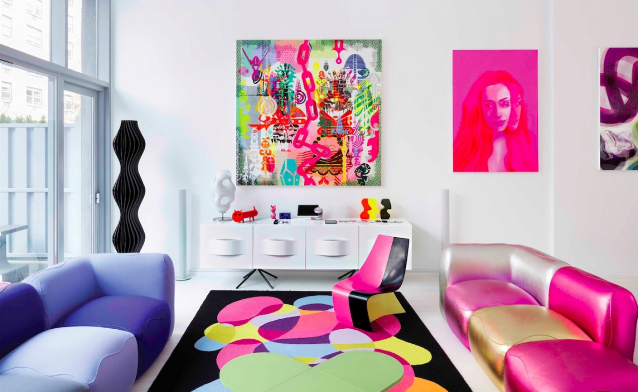 Eccentric Plays of Color From the Future: Interiors by Karim 